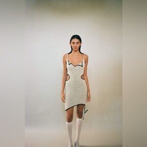 New-Teddy shoulder tie deco dress (White available)